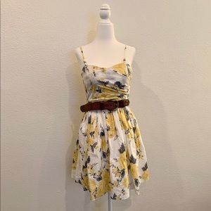 Vintage inspired yellow flower dress